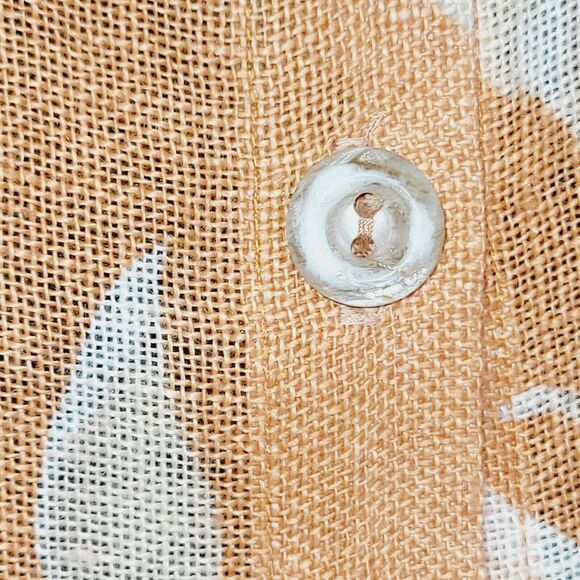 Vintage Emil Rutenberg Top Womans Large Orange Floral Linen Fitted Career Office - Picture 4 of 12